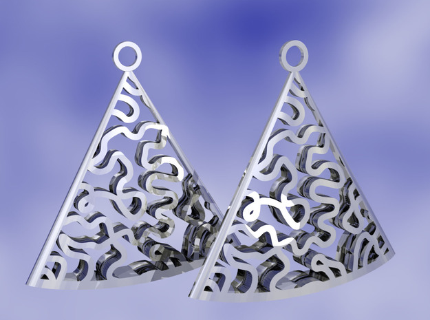 Baumann earrings in Fine Detail Polished Silver