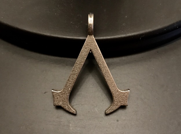 Assassin's Creed Keychain in Polished Bronzed Silver Steel