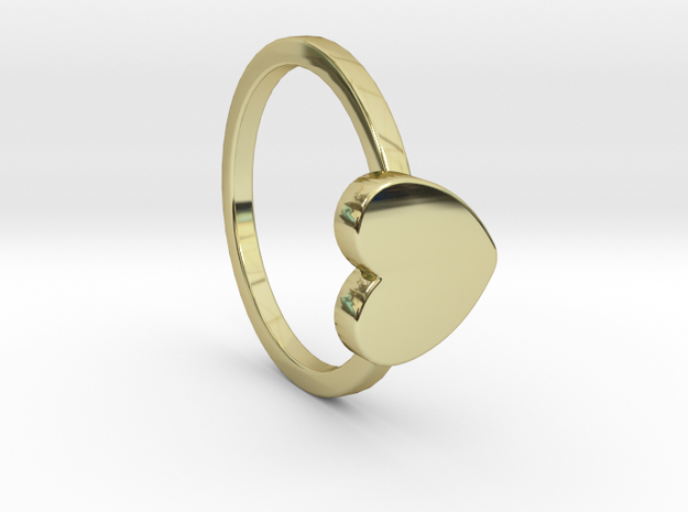 Heart Ring Size 7 in 18k Gold Plated Brass