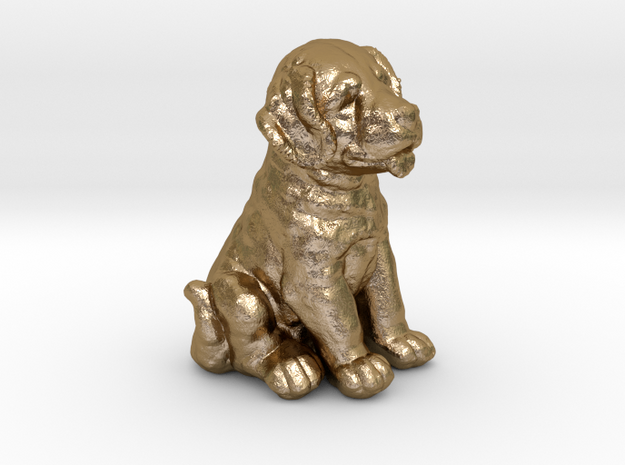 URNS Labrador Puppy 1.5mm in Polished Gold Steel