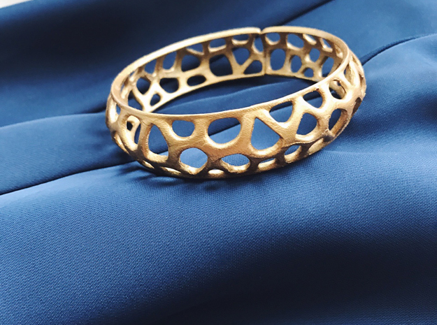 Bracelet Voronoy  in Polished Gold Steel