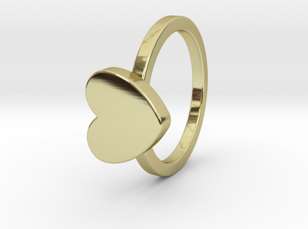 Heart Ring Size 4 in 18k Gold Plated Brass