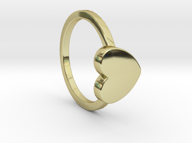 Heart Ring Size 5.5 in 18k Gold Plated Brass