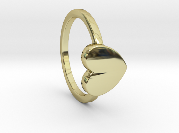Heart Ring Size 6 in 18k Gold Plated Brass