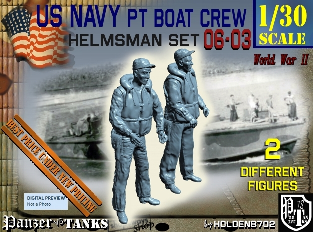 1-30 USN PT Boat Helmsman Set 06-03 in Tan Fine Detail Plastic