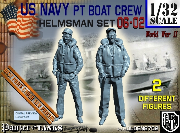 1-32 USN PT Boat Helmsman Set 06-02 in Tan Fine Detail Plastic