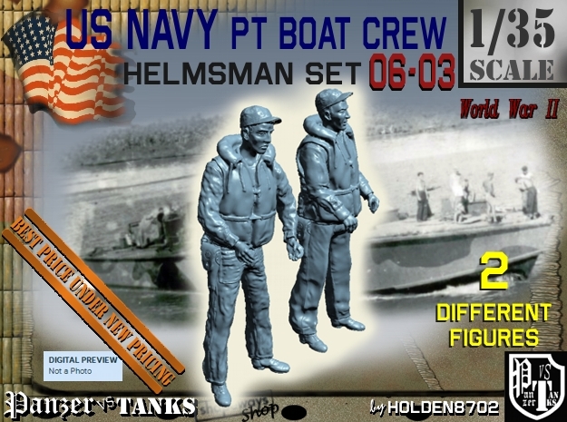 1-35 USN PT Boat Helmsman Set 06-03 in Tan Fine Detail Plastic