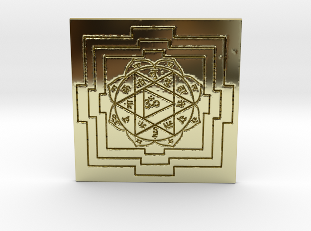 Lord Ganesha Yantra in 18k Gold Plated Brass