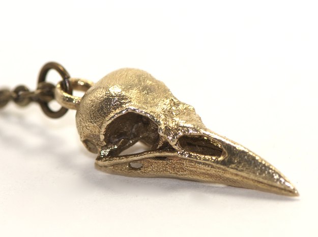 Crow Pendant in Natural Brass