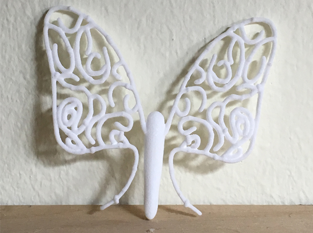 Butterfly in White Natural Versatile Plastic