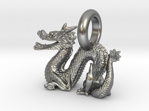 Dragon in Natural Silver