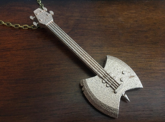 Adventure Time Marceline Ax Bass in Polished Bronzed Silver Steel