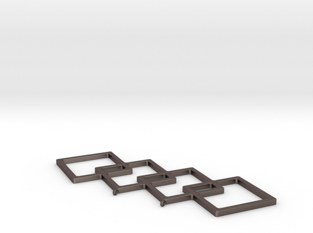 Angled Boxes in Polished Bronzed Silver Steel