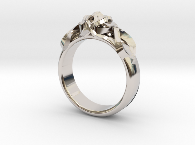 Designer Ring #2 in Rhodium Plated Brass: 9 / 59
