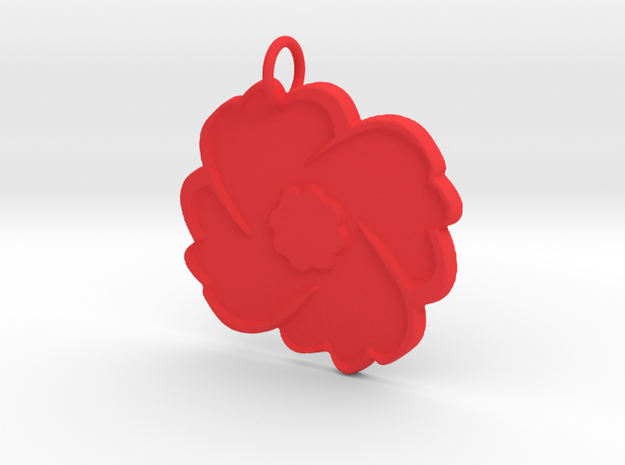Poppy Pendant in Red Processed Versatile Plastic