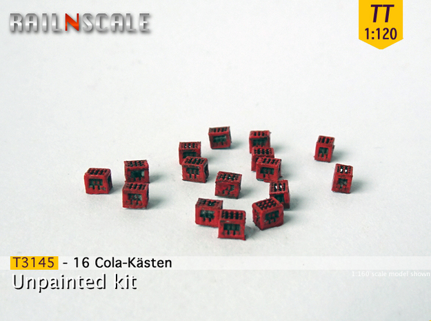 16 Cola-Kästen (TT 1:120) in Tan Fine Detail Plastic