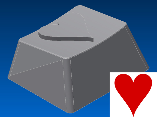 Heart Keycap (R1, 1.25x) in White Natural Versatile Plastic