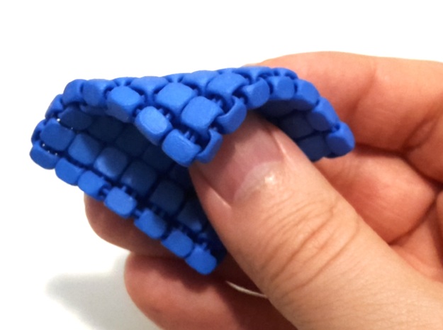 Cubic Fabric in Blue Processed Versatile Plastic: Extra Small