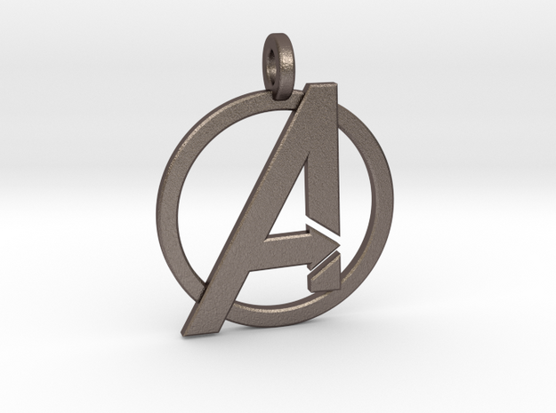 Avengers Keychain in Polished Bronzed Silver Steel