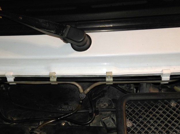 Lancia Delta & Beta water pipe Clip SET in White Processed Versatile Plastic