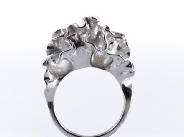 floraform | Cnidaria Ring in Polished Silver: 7 / 54