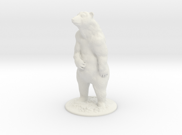 S Scale Grizzly Bear in White Natural Versatile Plastic