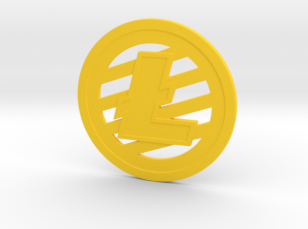 Litecoin (2.25 Inches) in Yellow Processed Versatile Plastic