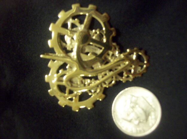Gear Heart Steampunk in Polished Brass