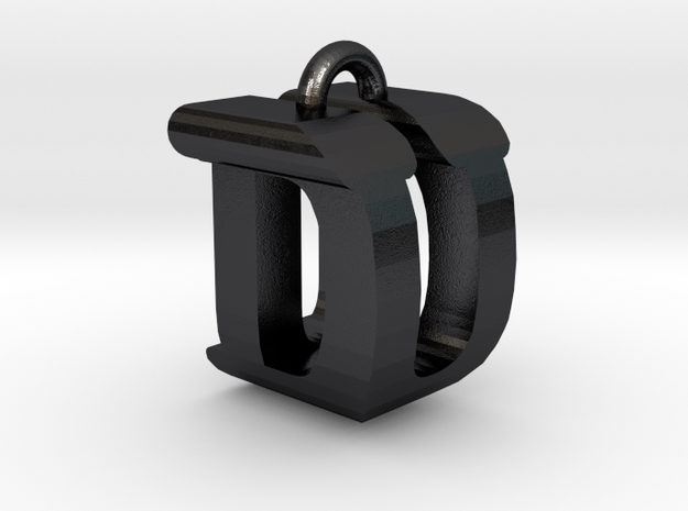 3D-Initial-DU in Polished and Bronzed Black Steel