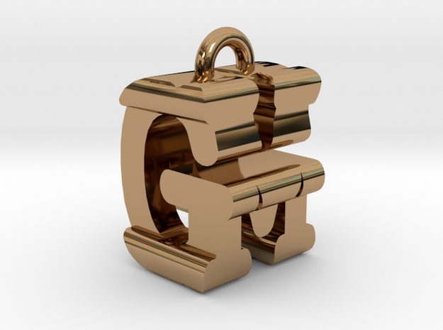 3D-Initial-GM in Polished Brass