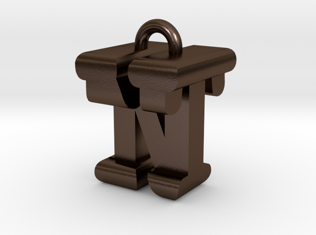 3D-Initial-NT in Polished Bronze Steel