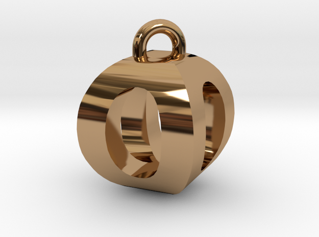 3D-Initial-OO in Polished Brass