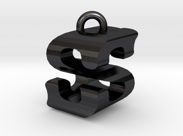 3D-Initial-SS in Polished and Bronzed Black Steel