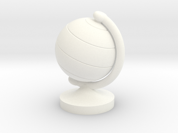 Dollhouse Miniature Student's Globe (9 mm diameter in White Processed Versatile Plastic