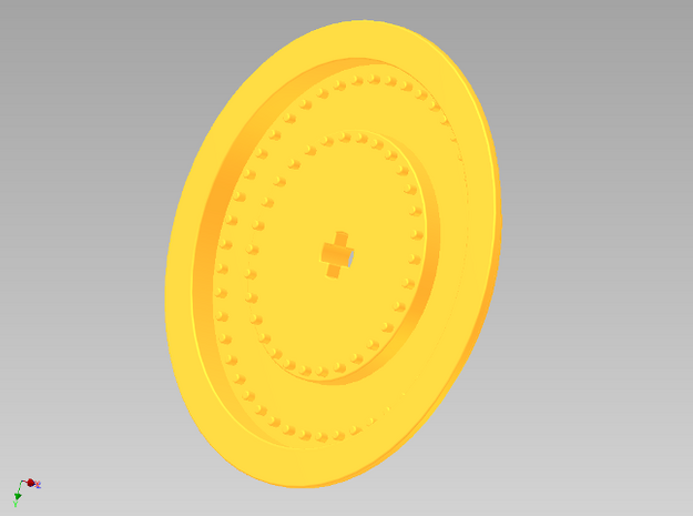 Wheelcover for racing wheel medium in Yellow Processed Versatile Plastic