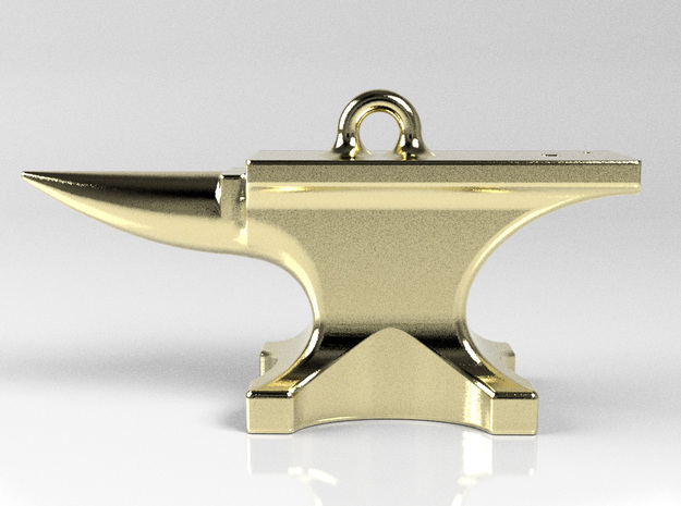 Anvil Pendant in Polished Brass