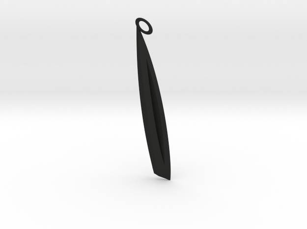 Modern+Linéaire Feather (Left Earring) in Black Natural Versatile Plastic
