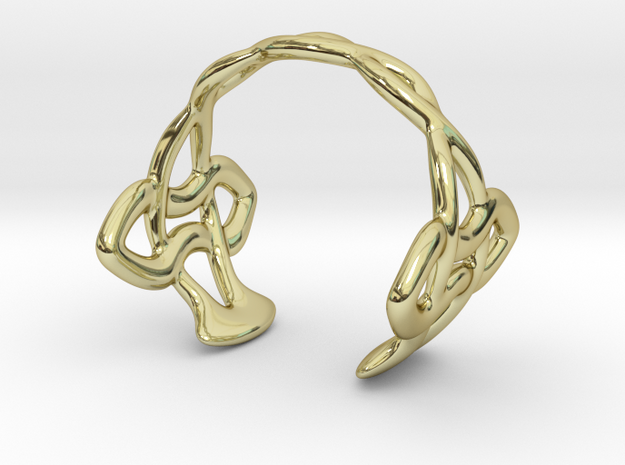 Cuff Bracelet Weave Line B-007 in 18k Gold Plated Brass