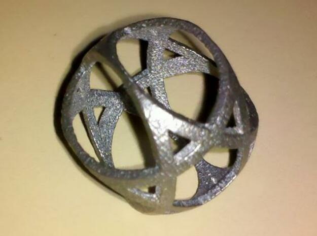 Jewish Star Sphere in Polished Bronzed Silver Steel