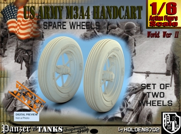 1-6 Wheels For M3A4 Handcart in White Processed Versatile Plastic