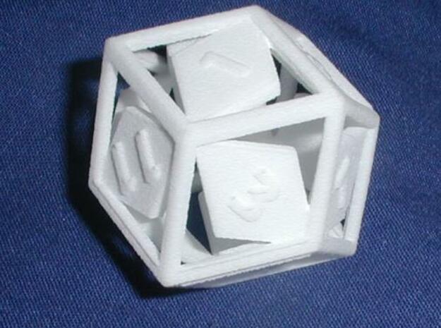 Open Rhombic d12 in White Natural Versatile Plastic