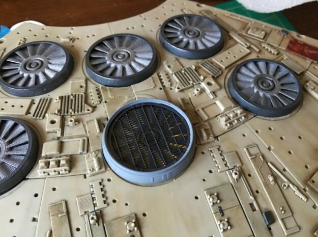 Deago Falcon  Engine Vents & Fan Blades Magnetic b in White Processed Versatile Plastic