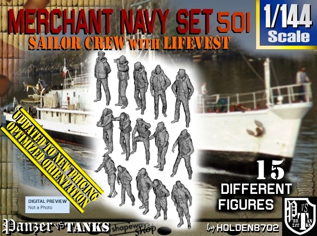 1/144 Merchant Navy Set501 in Tan Fine Detail Plastic