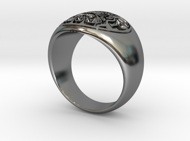 Raven Ring in Fine Detail Polished Silver