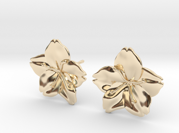 Sakura Stud Earrings in 14k Gold Plated Brass