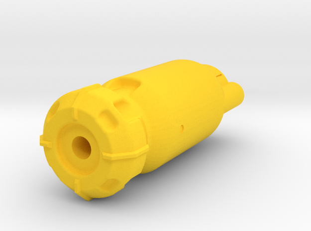 Fusion Core Airsoft Muzzle (14mm Self-Cutting) in Yellow Processed Versatile Plastic