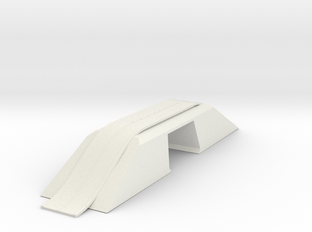 Modern Bridge Double with Road N Scale in White Natural Versatile Plastic