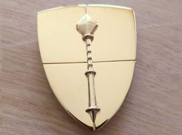 Coat of arms - Nem's school in Polished Brass