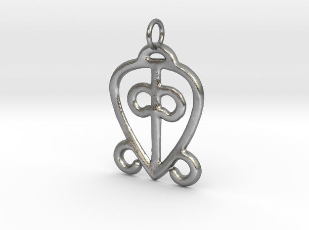 Power of Love Pendant (small) in Natural Silver