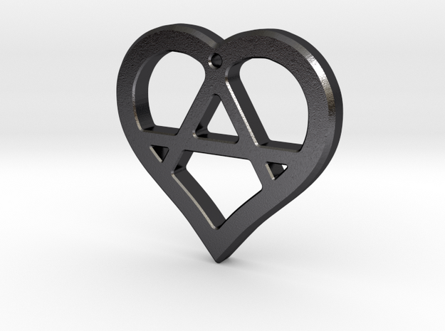 The Wild Heart (steel pendant) in Polished and Bronzed Black Steel